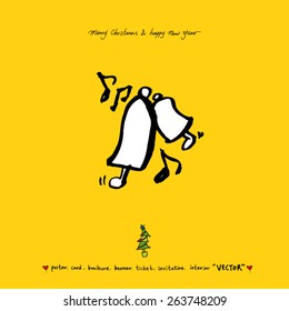 Hand drawn Christmas poster - vector