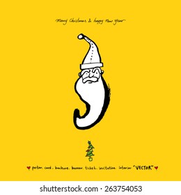 Hand drawn Christmas poster - vector