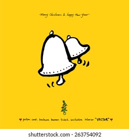 Hand drawn Christmas poster - vector