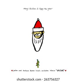 Hand drawn Christmas poster - vector