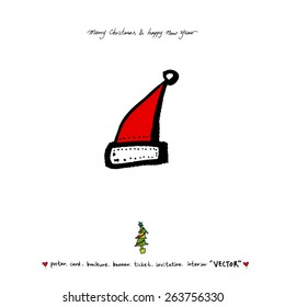 Hand drawn Christmas poster - vector