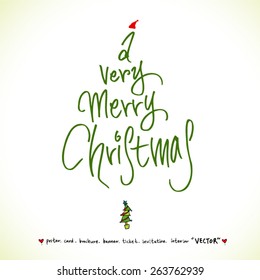 Hand drawn Christmas poster - vector