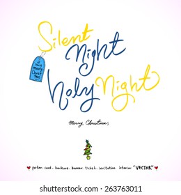 Hand drawn Christmas poster - vector