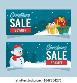 Hand drawn christmas sale banners template. vector. illustrator.