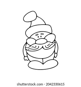Hand drawn Christmas Santa Claus. Cute doodle isolated on white background. Vector illustration
