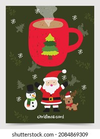 hand drawn christmas santa claus snowman card concept illustrator vector design 