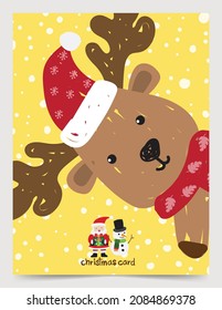 hand drawn christmas santa claus snowman card concept illustrator vector design