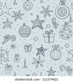 Hand drawn Christmas seamless pattern