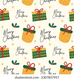 hand drawn christmas seamless pattern