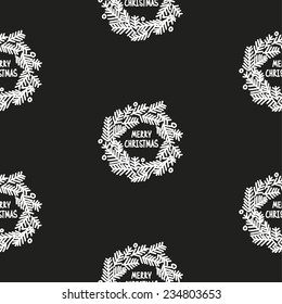 Hand drawn Christmas seamless pattern, blackboard