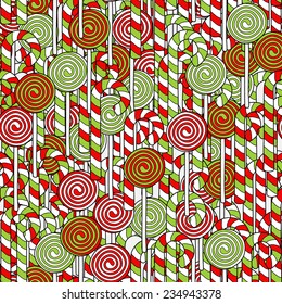 hand drawn christmas seamless pattern