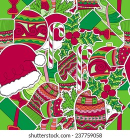hand drawn christmas seamless pattern