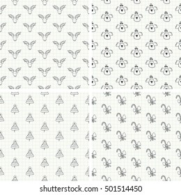 Hand Drawn Christmas Seamless Pattern Collection
