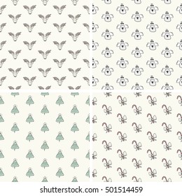 Hand Drawn Christmas Seamless Pattern Collection