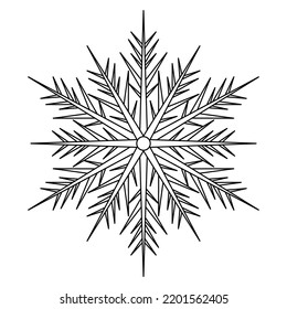 Hand drawn Christmas snowflakes. Coloring book page for adult . Monochrome vector illustration