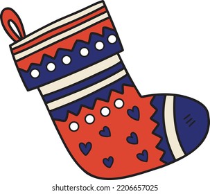 Hand Drawn christmas socks illustration isolated on background