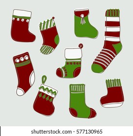hand drawn Christmas stocking