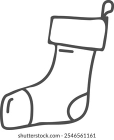 Hand Drawn Christmas Stocking icon vector Illustration