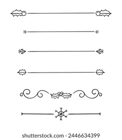 Hand drawn christmas text dividers