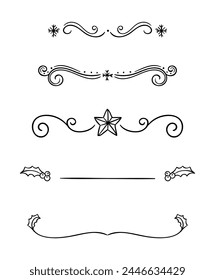 Hand drawn christmas text dividers