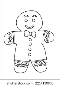 hand drawn Christmas themed coloring page for kids