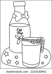 hand drawn Christmas themed coloring page for kids