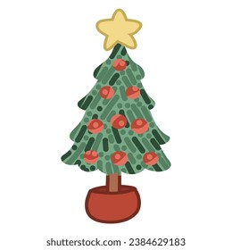 Dibujo manual del árbol de navidad