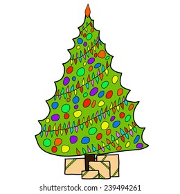 hand drawn Christmas tree