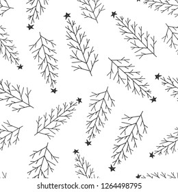 Hand drawn Christmas tree background.
