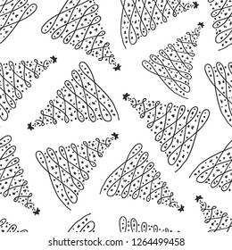 Hand drawn Christmas tree background.