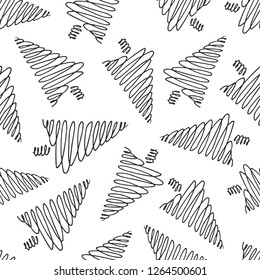 Hand drawn Christmas tree background.