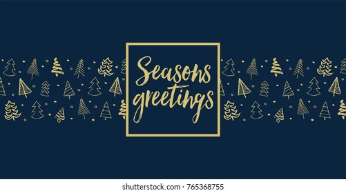 Hand drawn Christmas tree background with message