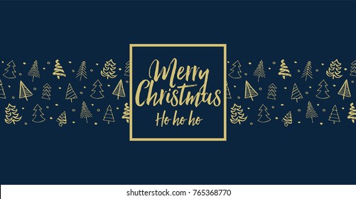 Hand drawn Christmas tree background with message