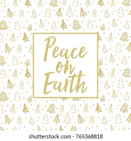 Hand drawn Christmas tree background with message