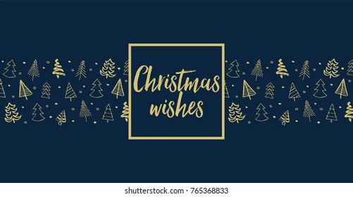 Hand drawn Christmas tree background with message