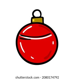 Hand drawn Christmas tree ball. Vector illustration