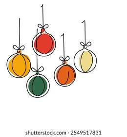 Handgezeichnete Weihnachtsbaumkugel, Ornament einzeln auf weißem Hintergrund