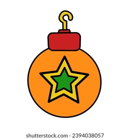 Balas de árbol de navidad dibujadas a mano con elementos de doodle. Aislado sobre un fondo blanco.