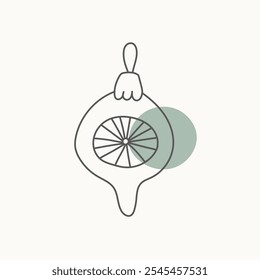 Hand drawn Christmas tree decoration. Doodle vector illustration for winter greeting cards, posters, stickers and seasonal design.