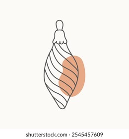 Hand drawn Christmas tree decoration. Doodle vector illustration for winter greeting cards, posters, stickers and seasonal design.