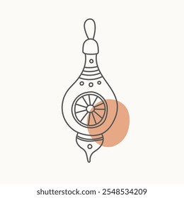 Hand drawn Christmas tree decoration. Doodle vector illustration for winter greeting cards, posters, stickers and seasonal design.