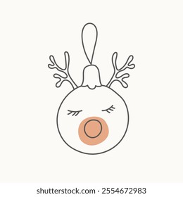 Hand drawn Christmas tree decoration. Doodle vector illustration for winter greeting cards, posters, stickers and seasonal design.