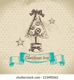 Hand drawn Christmas tree design