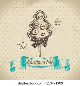 Hand drawn Christmas tree design