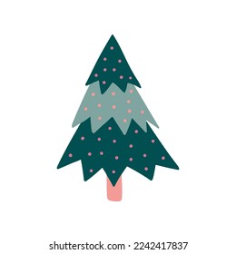 La mano dibujó el árbol de Navidad. Moderna ilustración del doodle de boho caprichoso.