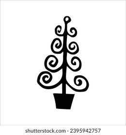 Hand drawn Christmas tree icon