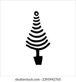 Hand drawn Christmas tree icon