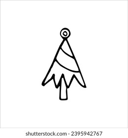 Hand drawn Christmas tree icon