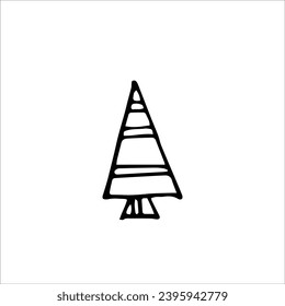 Hand drawn Christmas tree icon