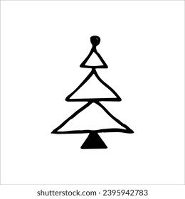 Handgezeichnete Weihnachtsbaumsymbol